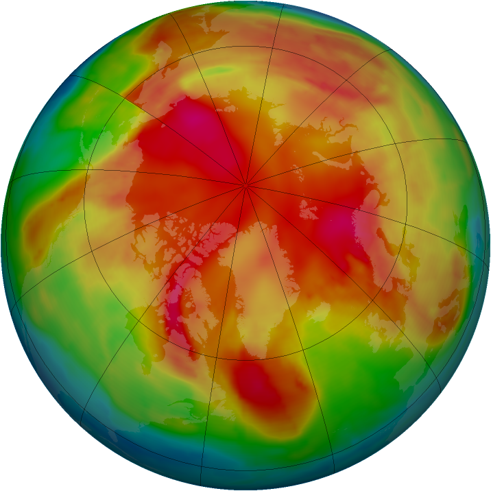 Arctic ozone map for 12 February 2009